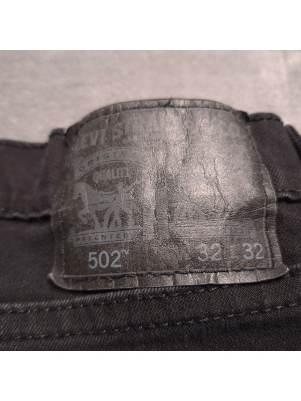 Levis Mens 502 Taper Leg Regular Fit Jeans 32 Black Denim Casual Stretch - Picture 7 of 8